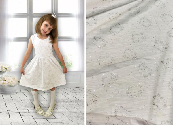 Кулирная гладь с лайкрой с серебряным напылением 