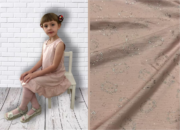 Кулирная гладь с лайкрой с серебряным напылением 